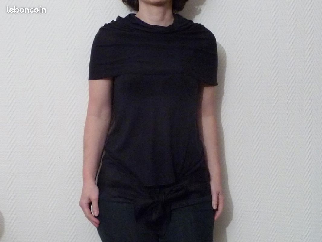 T-Shirt Femme Kookai Noir - Taille 38/40 - Occasion Très Bon État
