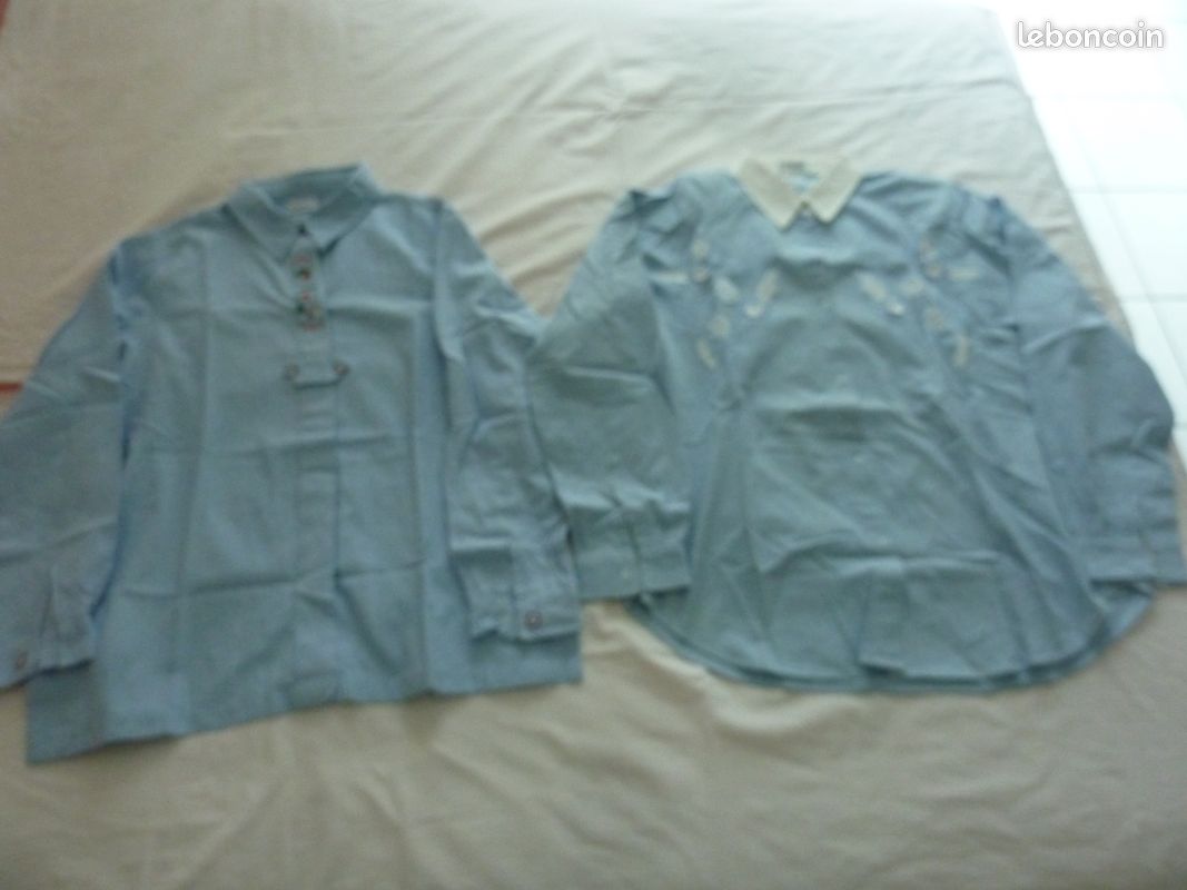 2 OU 1 Chemise jean femme top model xxl 1980 (image 1)