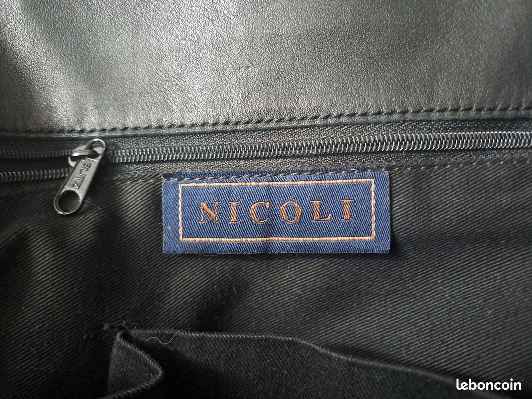 Sac à main cuir noir Nicoli (image 10)