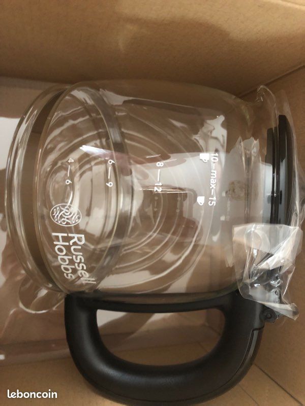 Carafe Verre Remplacement 1.25L Pour Machines Café Russell Hobbs Adventure & Colours+