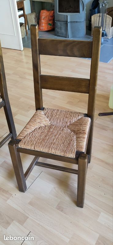 4 Chaises avec assise en paille (image 1)