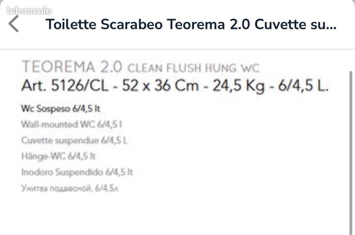 Cuvette toilette SCARABEO TEOREMA noir (image 4)