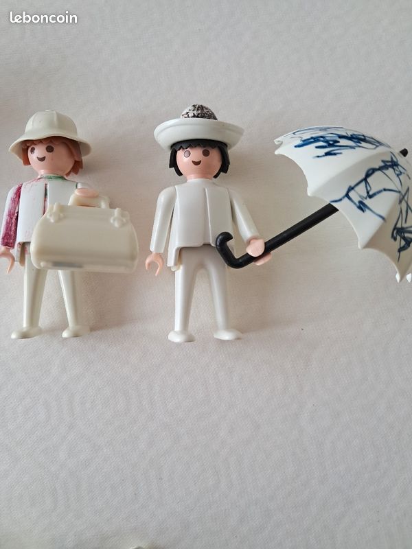 Lot Accessoires Playmobil Vintage – Chapeau Femme, Charrette, Thème Western (années 70/80)