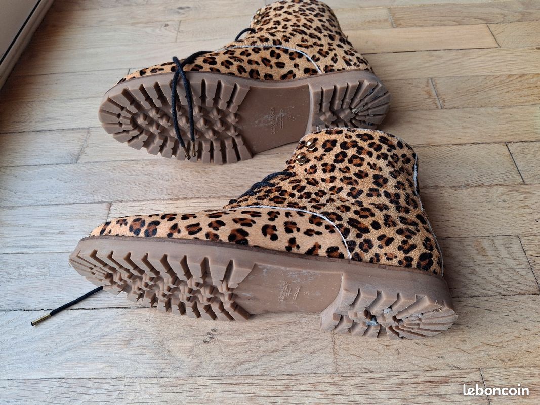 Bottines Cuir léopard Mr Moustache Chaussures