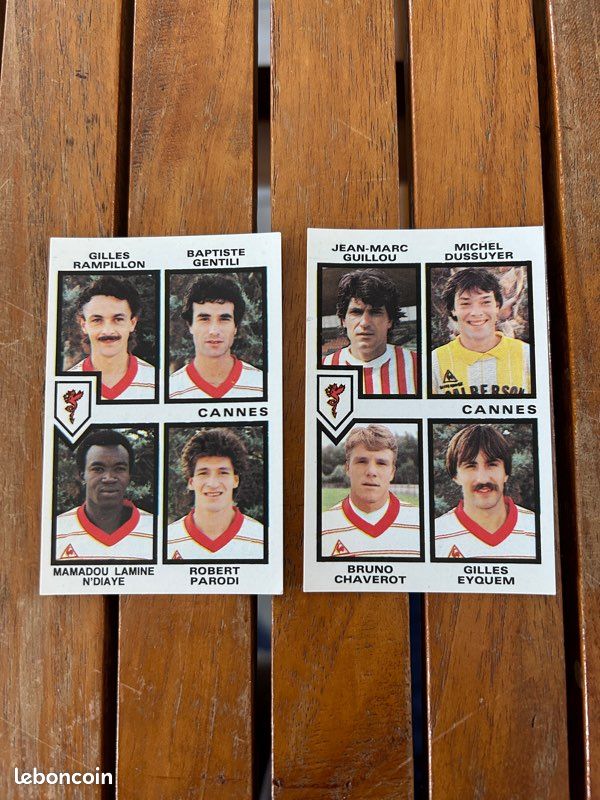 LOT 6 STICKERS VIGNETTES PANINI FOOT 1980 CANNES COMPLET RECUP REMOVED