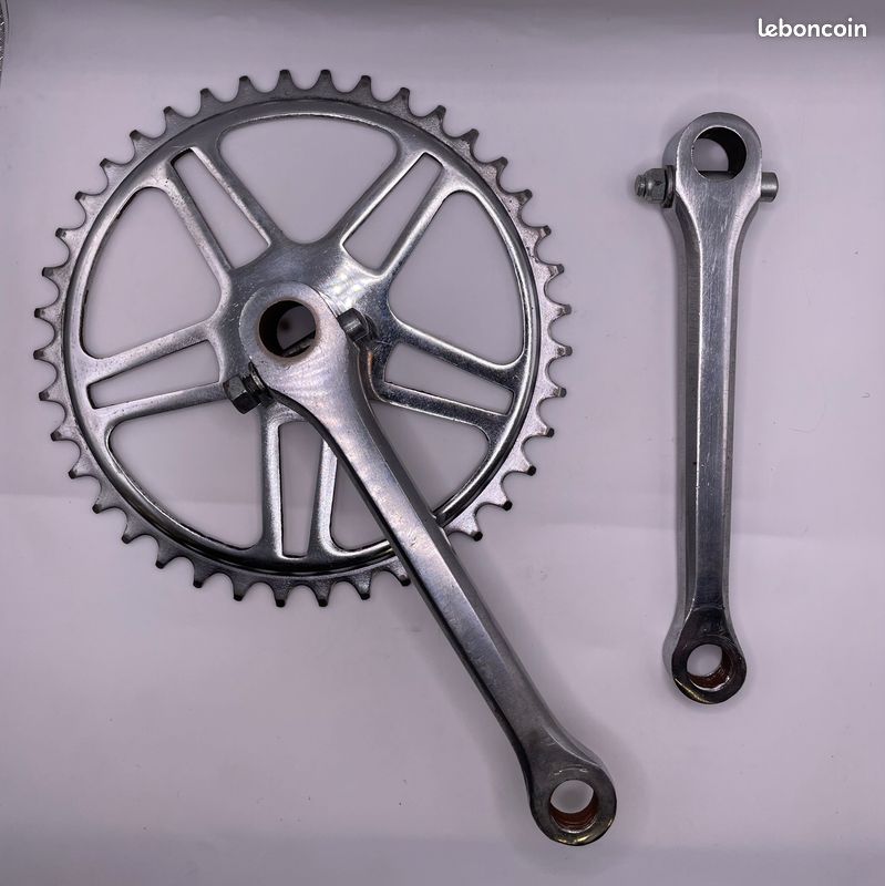 Pédalier Vintage Legnano NOS Pour Vélo Course Junior - Manivelles 125mm - 35/39 Dents