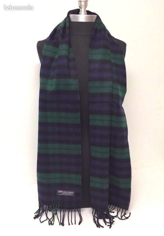 Echarpe,Nouvelle mode hommes écharpe vert Jacquard Paisley 100% soie