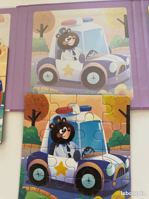 Livre puzzle enfant 3 en 1 50 pièces thème véhicule transport animal 3+ ans (image 7)