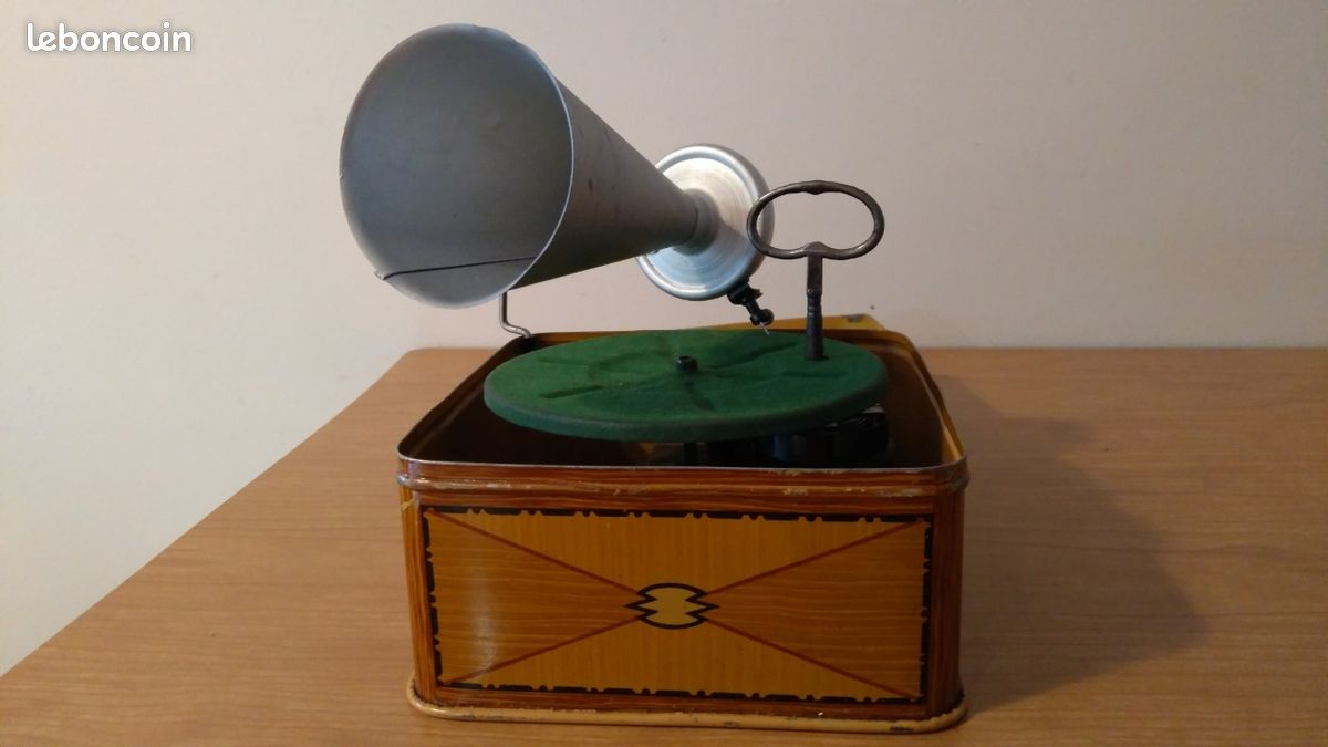 Jouet Phonographe (Gramophone) C.1925 - Allemagne - Tôle - À Réparer