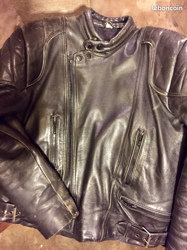 2 blousons Biker cuir noir (image 2)