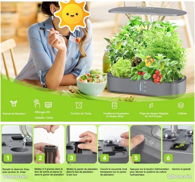 Plantes D'intérieur VIVOSUN - Lot De 2 Lunettes De Culture Hydroponique D'intu00e9rieur U00e0 DEL Spider Farmer