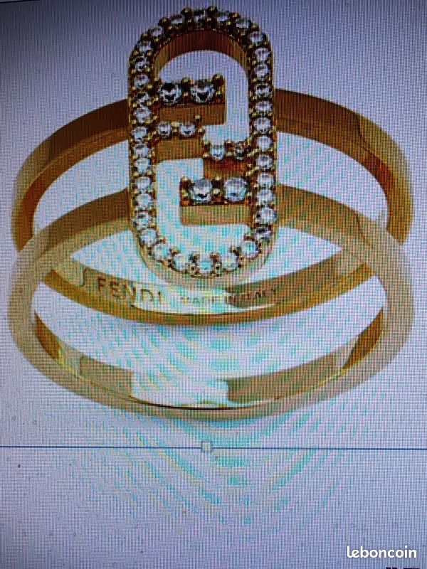 Fendi Finition Bague Fendi Or Ring Bague Fendi Ff Fendi FF Metal