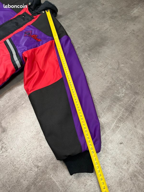 Manteau de ski-snowboard Durasuit racing vintage colorblock violet rouge taille S homme logo brodé (image 13)