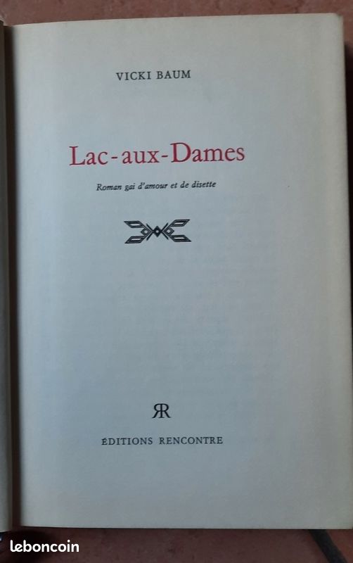 Lac aux dames - Vicki Baum (image 1)