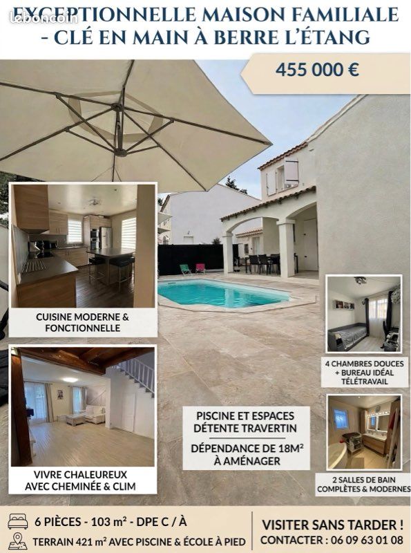 Maison 6 pièces 103 m² · à Berre-l'Étang · 103 m² · 455 000 €