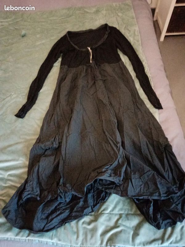 Robe grise noir femme taille 38 (image 1)