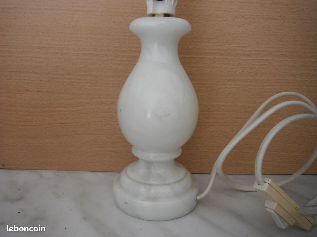 Pied de lampe pierre onyx blanc + ampoule/fil/interupteur+histoire (image 6)