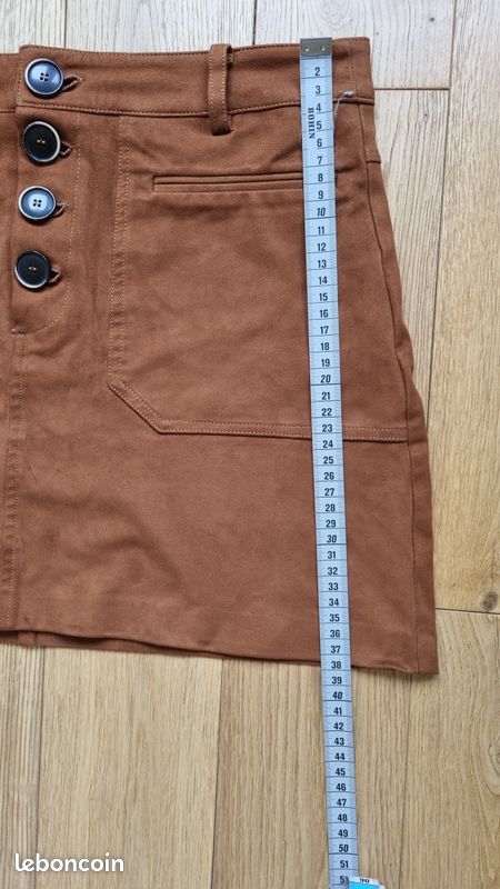 Jupe Mi-longue ZARA Marron - Taille 40 - En Toile De Coton/élasthanne - Occasion Très Bon état