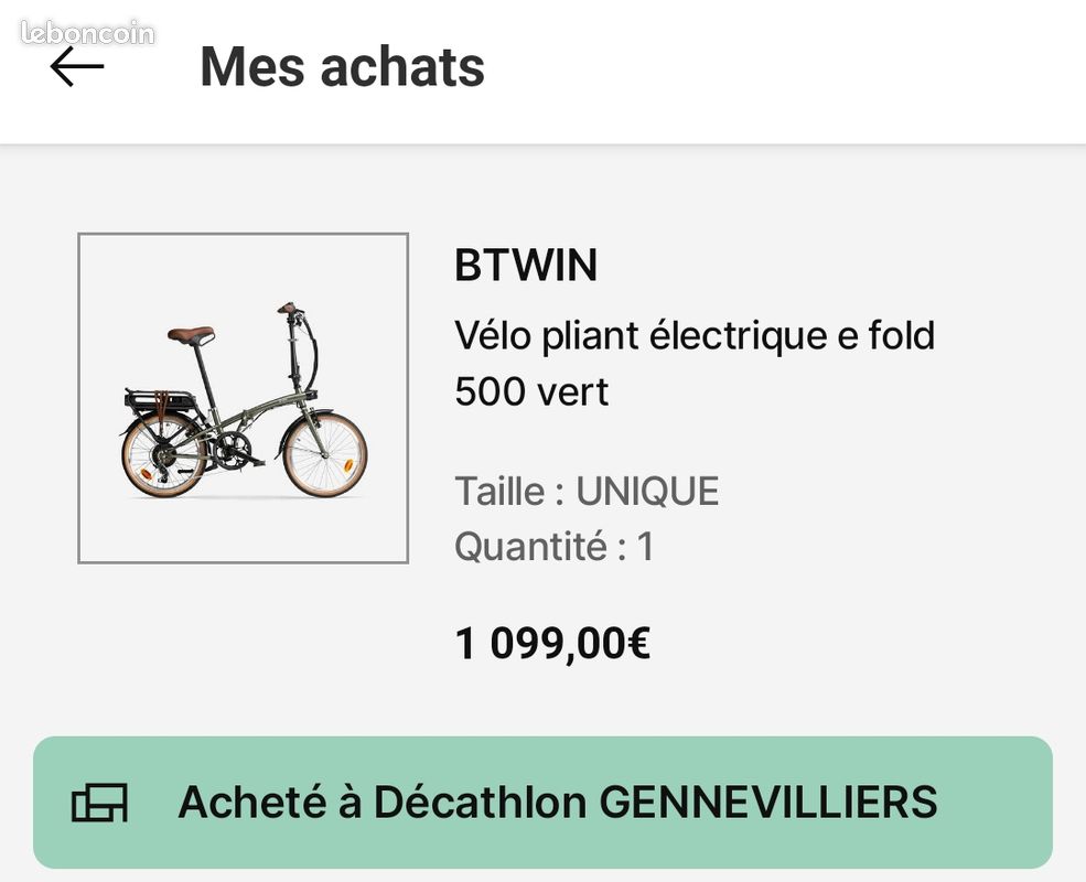 Vélo Électrique pliant - e fold 500 vert (image 6)