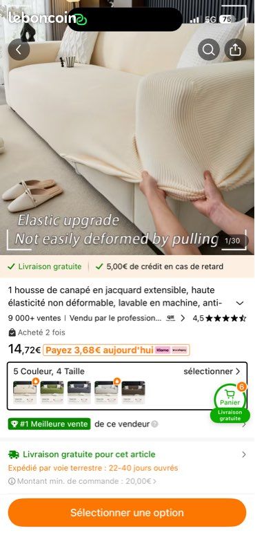 1 pièce Housse de Canapé Moderne Rayée Beige & Gris - Design Élastique Solide en Une Pièce, Adaptée aux Canapés 1/2/3/4/5 Places, Tissu Facile à Entretenir, Housse de Canapé Sans Accoudoirs, Housse de (image 10)