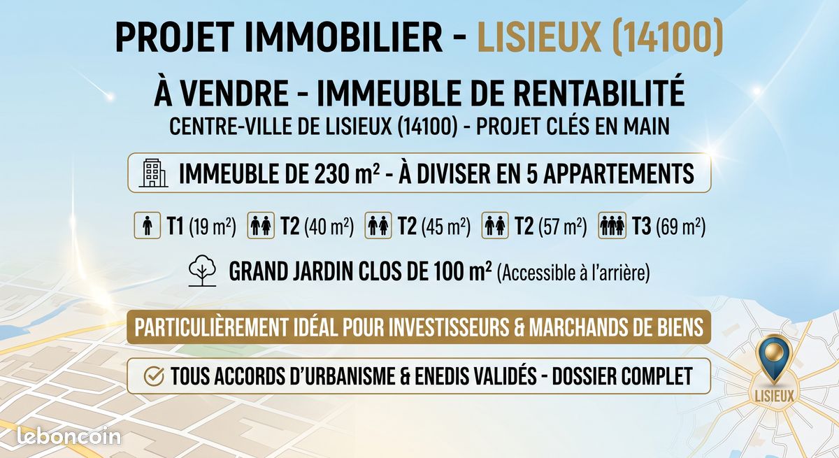 Immeuble 5 pièces 204 m² · à Lisieux · 204 m² · 198 000 €