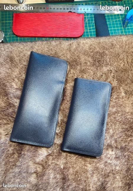 Porte carte vertical, cuir, fait main (image 3)