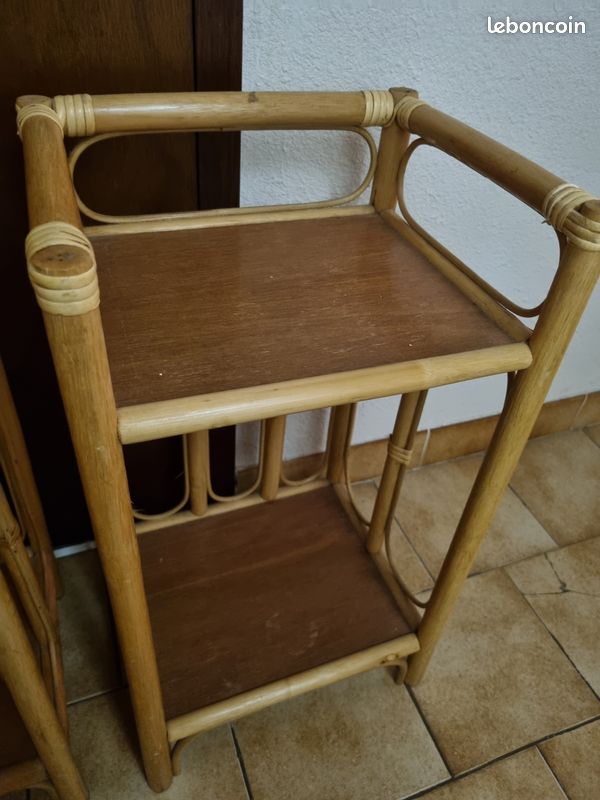 2 Tables de nuit en rotin (image 2)