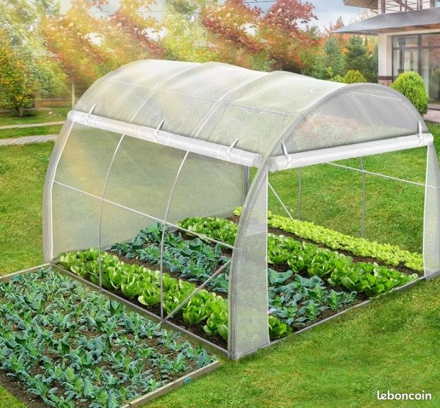 Serre de jardin Transparente 3x3x2m bâche relevable (image 1)