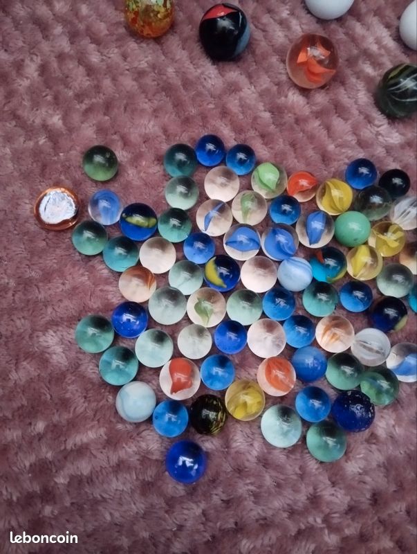 Lot De Billes De Collection - Diverses Couleurs Et Tailles - Occasion