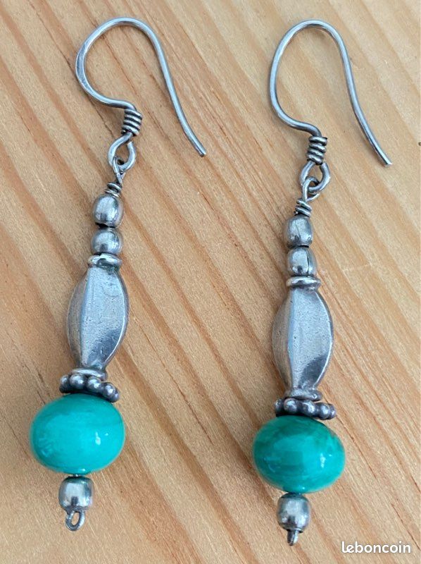 Boucles d’oreilles en argent avec malachite (image 5)