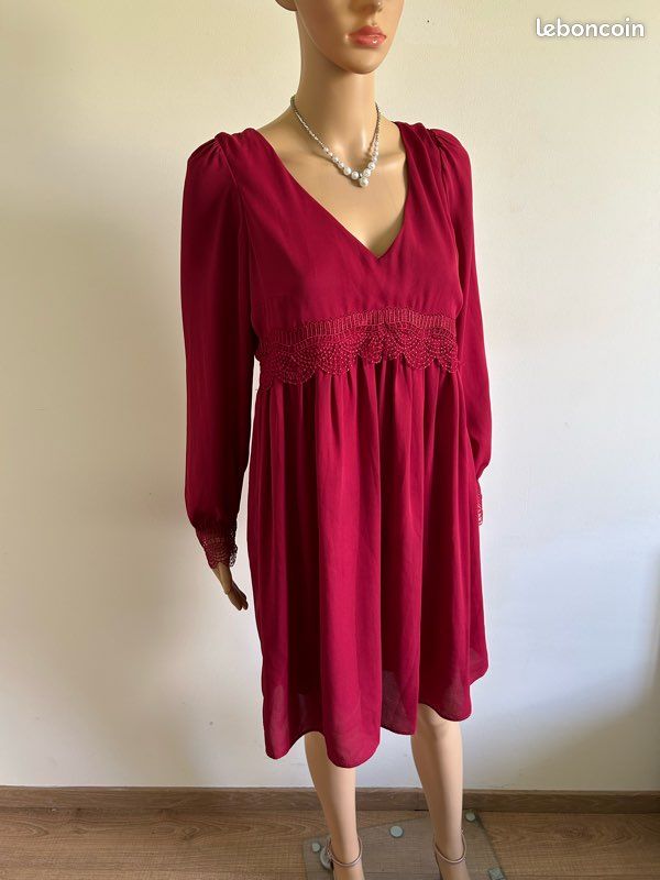 Robe D'été Naf-Naf Taille 36 Bleue, Style évasé, Manches Courtes | Parfait état, Idéale Pour Le Printemps/été
