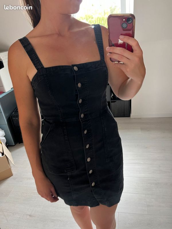 Dress Robe Noir H&m Robe En Jeans H&m Robe Effet Jean Noir