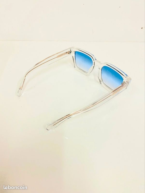 Lunettes De Soleil Transparentes Dégradées UV400 - Monture Bleue Catégorie 1, Mixte