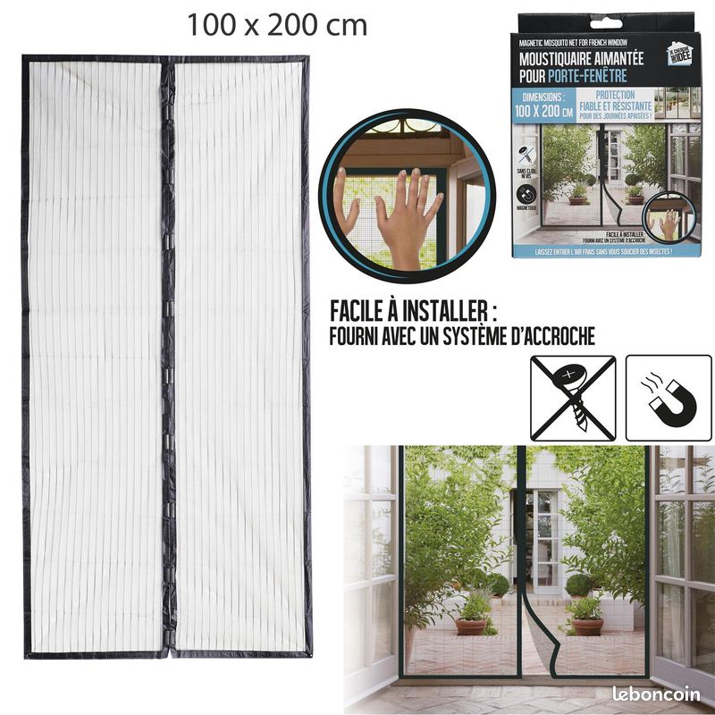 Magnétique Moustiquaire 160 X 200 Cm, Moustiquaire Porte Sans Percer