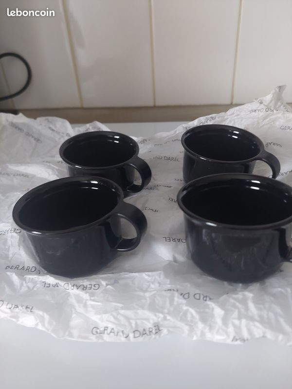 Lot De 4 Petites Tasses à Café Tupperware Noires – 100 Ml – Neuves Sous Emballage