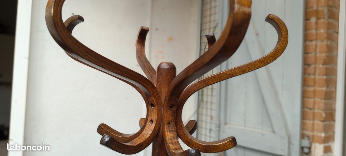 Porte manteau Baumann en bois courbé-vintage-fabrication française (image 5)
