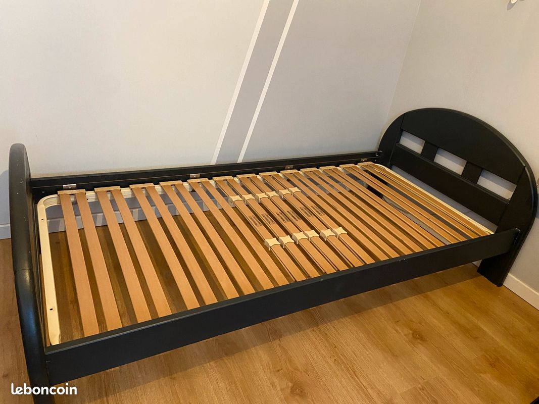 Lit 1 personne + sommier à lattes + matelas mousse (image 3)