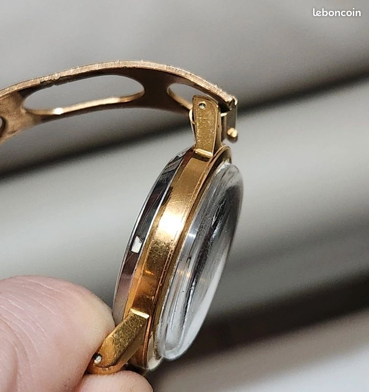 Montre Bracelet Incitus Automatique Plaquée Or - Montre Ancienne D'occasion Pour Homme
