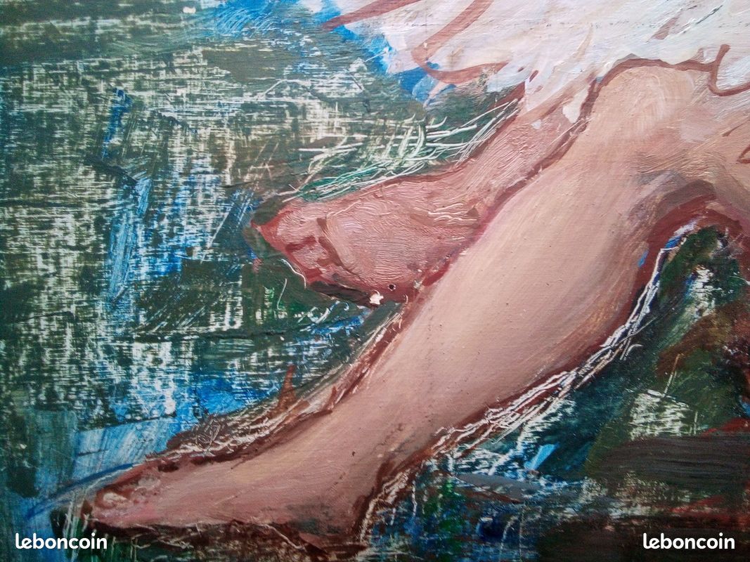 Tableau ancien Léda et le Cygne J A (image 5)