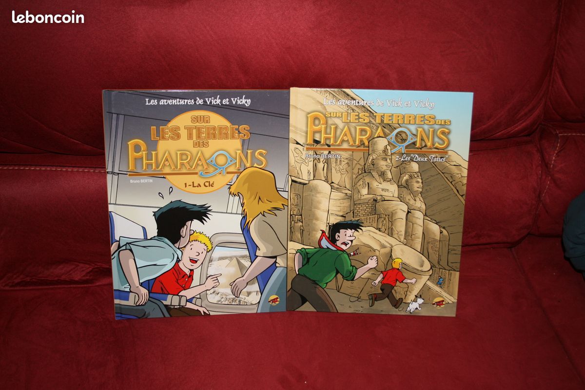 Lot sur les terres des pharaons 1 la clé et 2 les deux terres les aventures de vick et vicky neuf jamais lu (image 1)
