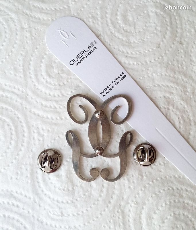 Broche Ou Barrette Vintage GUERLAÏN - Bleue Avec Plumes - Occasion - Bijou De Marque De Luxe