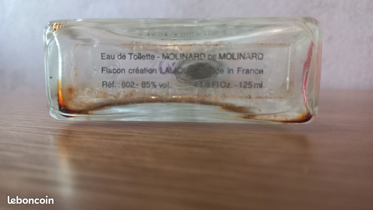 Ancien flacon Vide 125ml création LALIQUE, MOLINARD DE MOLINARD 