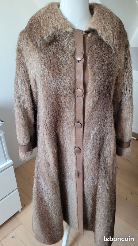 Manteau fourrure et cuir (image 1)