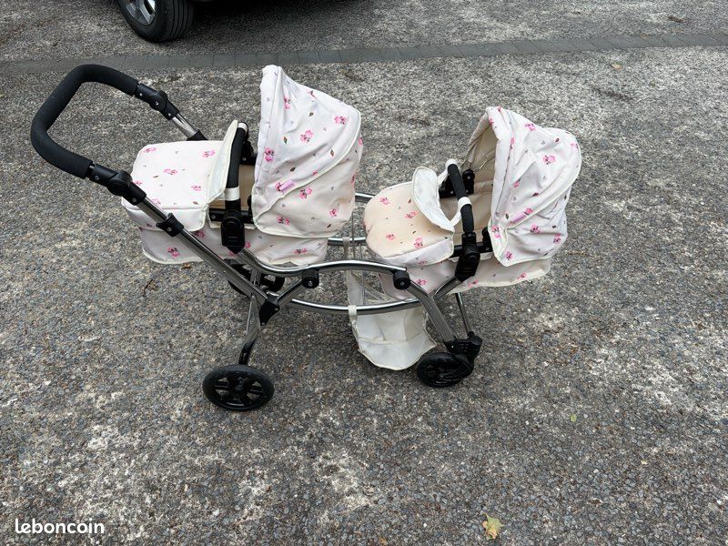 Poussette double Joie Aire HTI - Pliable, pour enfants à partir de 3 ans, en noir et rose