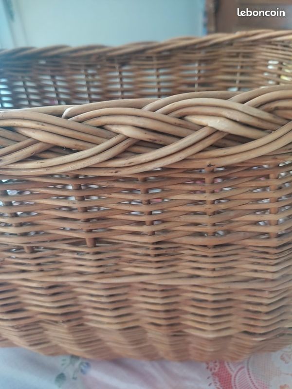 Kadax Grand Panier Osier Ovale Artisanale Main Brun (image 3)