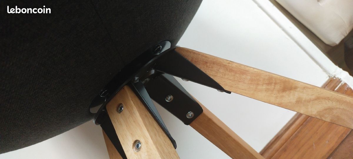 Chaise rotative gris foncée (image 3)