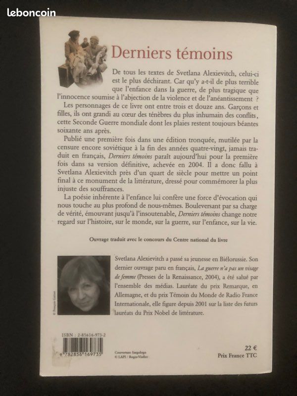 Svetlana Alexievitch, Derniers témoins, Presses de la Renaissance, grand format (image 2)