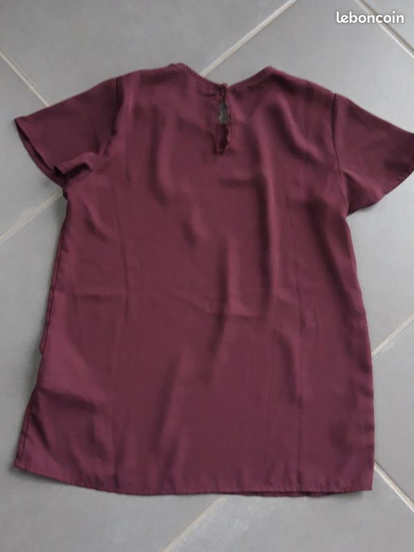 Haut couleur bordeau taille XS (image 3)