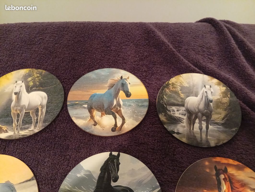 Thelwell Lot De 4 Dessous De Verre Motif Poney Ou Cheval