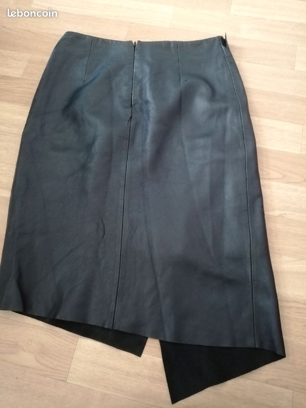 Jupe vrai cuir mango (image 4)